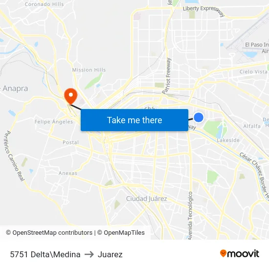 5751 Delta\Medina to Juarez map