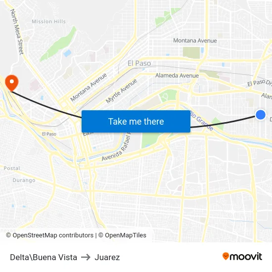 Delta\Buena Vista to Juarez map