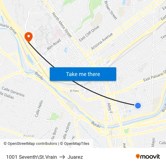 1001 Seventh\St.Vrain to Juarez map