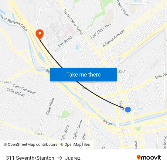 311 Seventh\Stanton to Juarez map