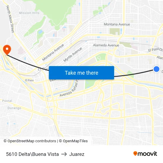 5610 Delta\Buena Vista to Juarez map
