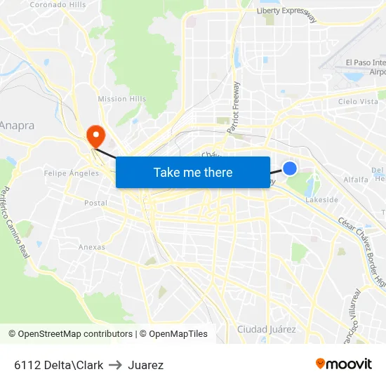 6112 Delta\Clark to Juarez map