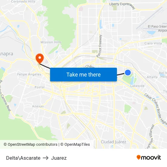 Delta\Ascarate to Juarez map