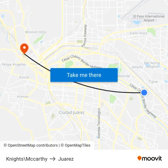 Knights\Mccarthy to Juarez map