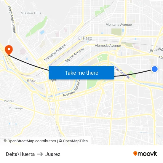 Delta\Huerta to Juarez map