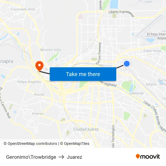 Geronimo\Trowbridge to Juarez map