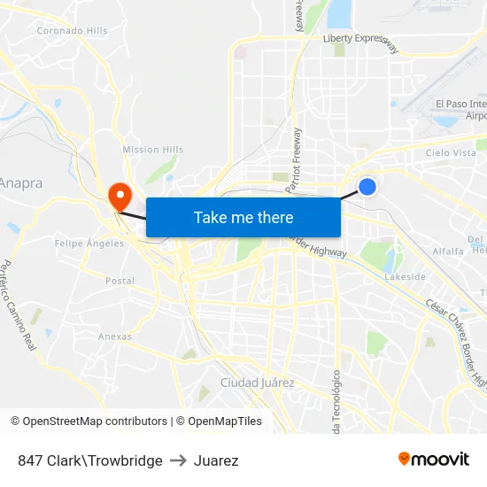 847 Clark\Trowbridge to Juarez map