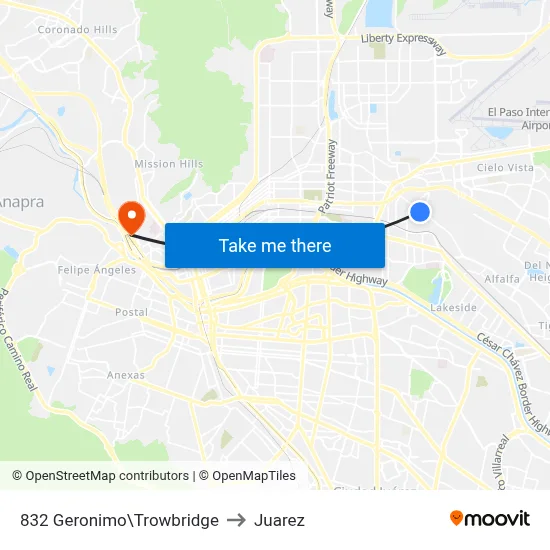 832 Geronimo\Trowbridge to Juarez map