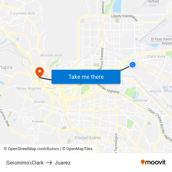 Geronimo\Clark to Juarez map