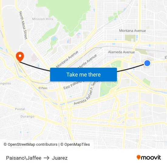 Paisano\Jaffee to Juarez map