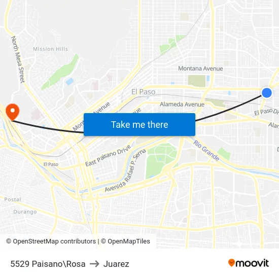 5529 Paisano\Rosa to Juarez map