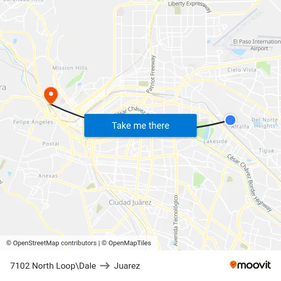 7102 North Loop\Dale to Juarez map
