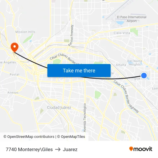 7740 Monterrey\Giles to Juarez map