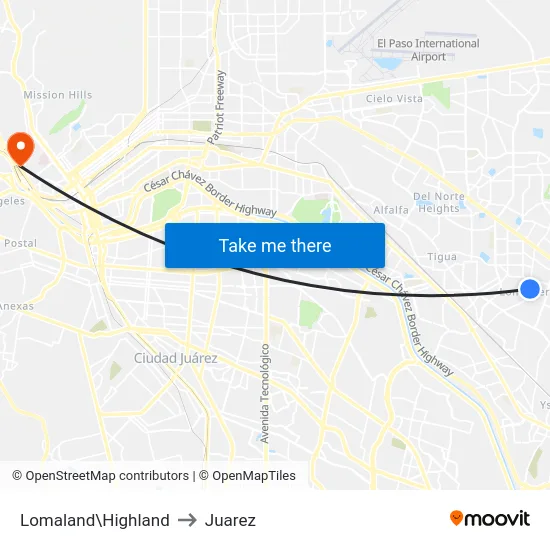 Lomaland\Highland to Juarez map