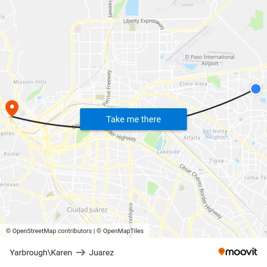 Yarbrough\Karen to Juarez map