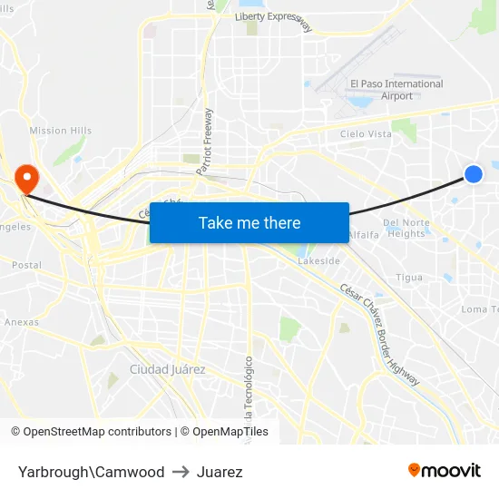 Yarbrough\Camwood to Juarez map