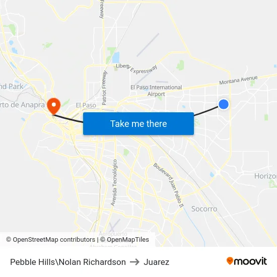 Pebble Hills\Nolan Richardson to Juarez map