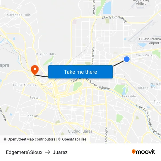 Edgemere\Sioux to Juarez map