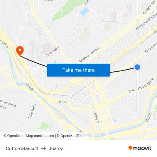 Cotton\Bassett to Juarez map