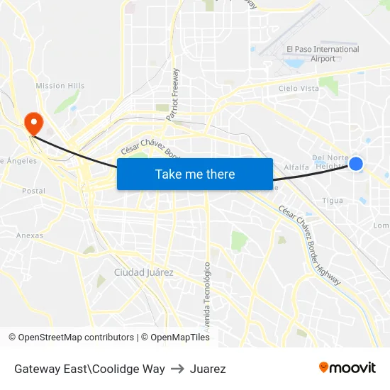 Gateway East\Coolidge Way to Juarez map