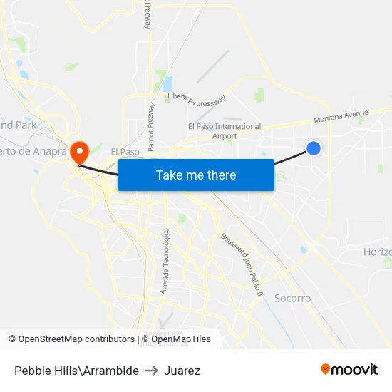 Pebble Hills\Arrambide to Juarez map