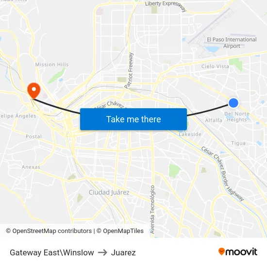 Gateway East\Winslow to Juarez map