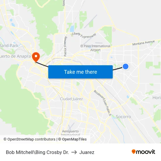 Bob Mitchell\Bing Crosby Dr. to Juarez map