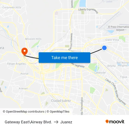 Gateway East\Airway Blvd. to Juarez map