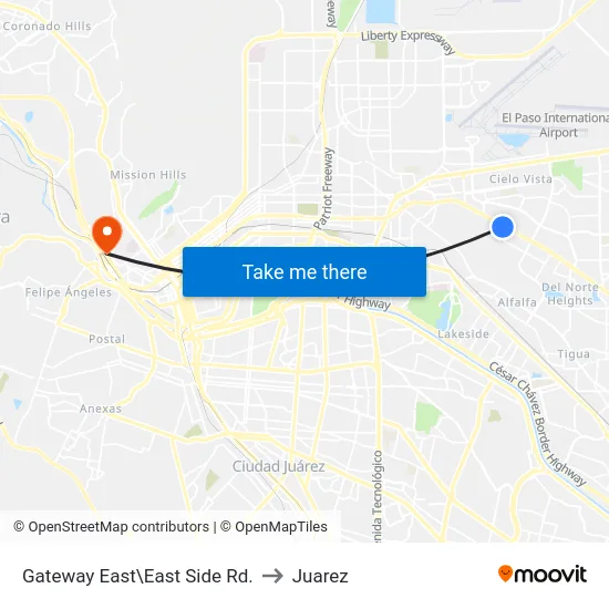 Gateway East\East Side Rd. to Juarez map