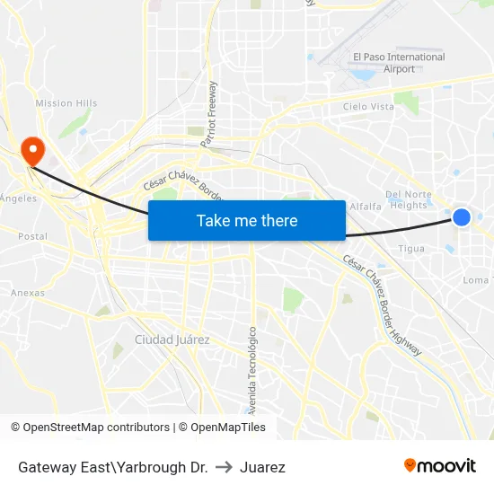 Gateway East\Yarbrough Dr. to Juarez map