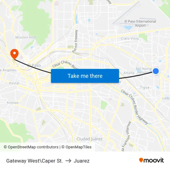 Gateway West\Caper St. to Juarez map