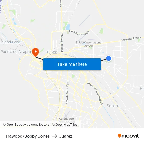Trawood\Bobby Jones to Juarez map