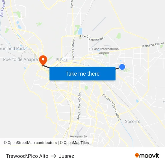 Trawood\Pico Alto to Juarez map