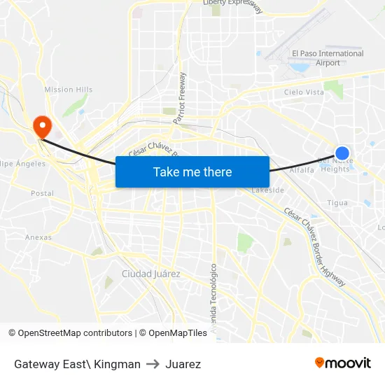 Gateway East\ Kingman to Juarez map