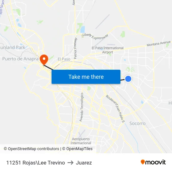 11251 Rojas\Lee Trevino to Juarez map