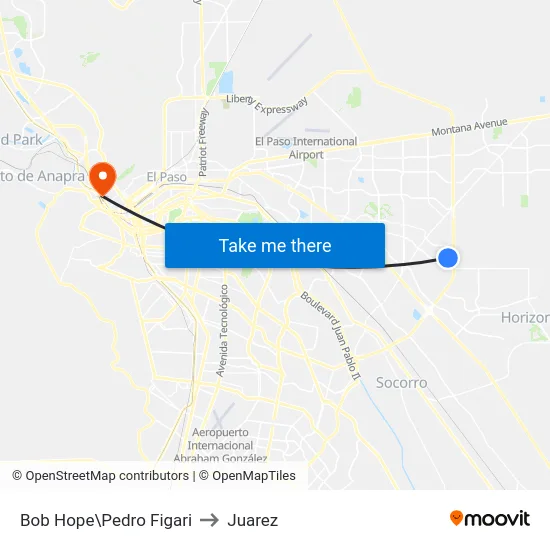 Bob Hope\Pedro Figari to Juarez map