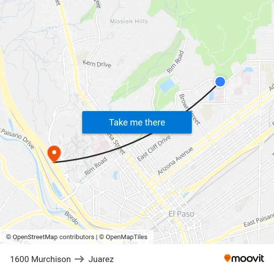 1600 Murchison to Juarez map