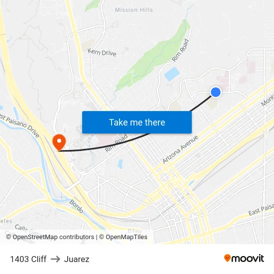1403 Cliff to Juarez map