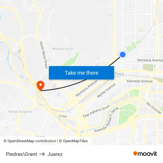 Piedras\Grant to Juarez map