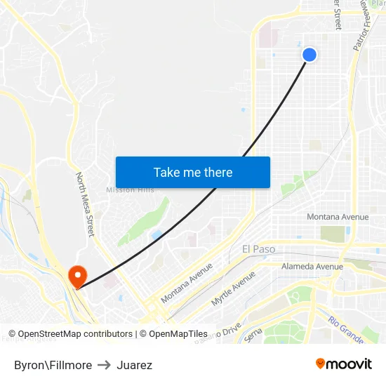 Byron\Fillmore to Juarez map