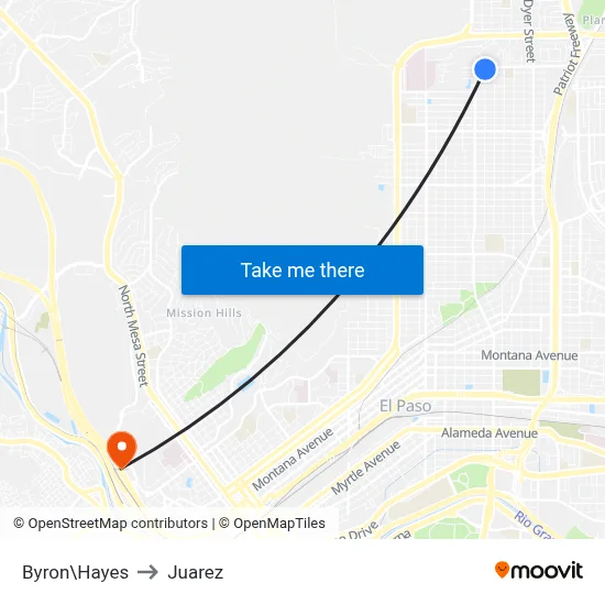 Byron\Hayes to Juarez map