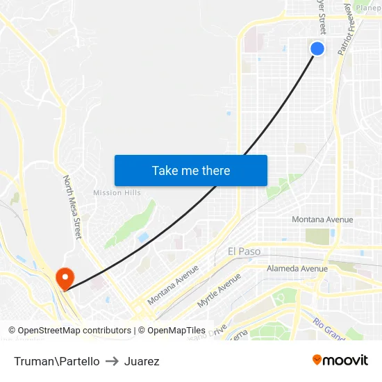 Truman\Partello to Juarez map
