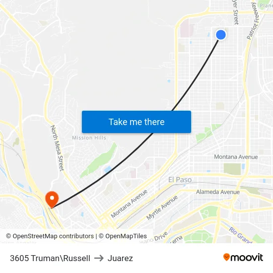 3605 Truman\Russell to Juarez map