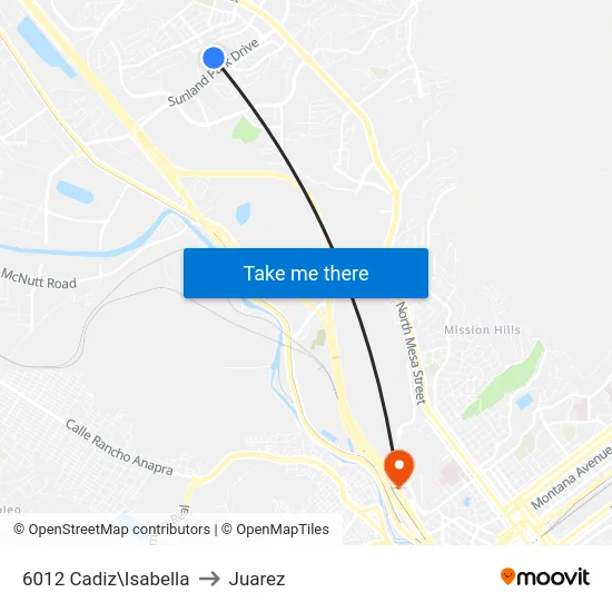 6012 Cadiz\Isabella to Juarez map