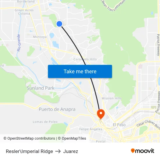 Resler\Imperial Ridge to Juarez map