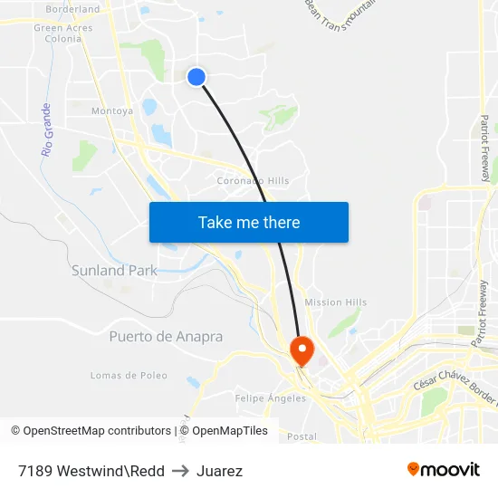 7189 Westwind\Redd to Juarez map