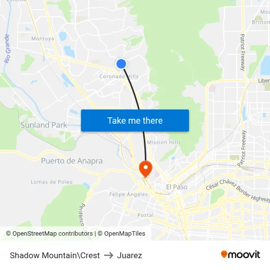 Shadow Mountain\Crest to Juarez map