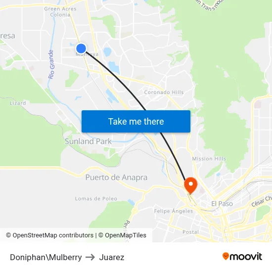 Doniphan\Mulberry to Juarez map
