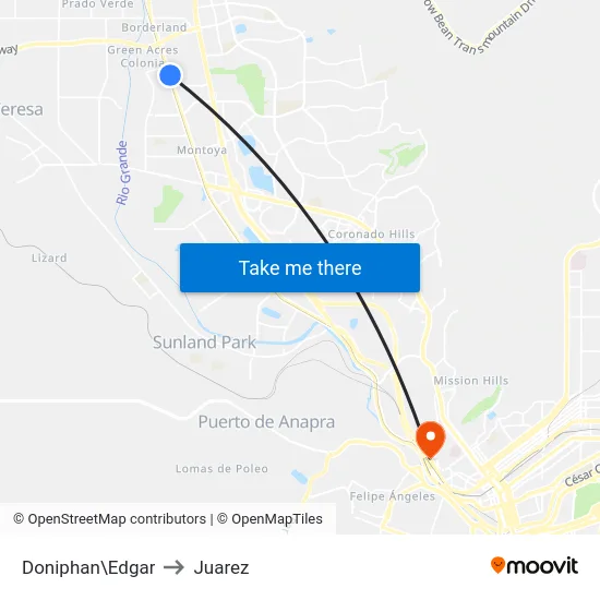 Doniphan\Edgar to Juarez map