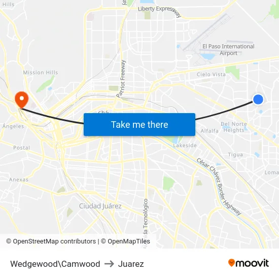 Wedgewood\Camwood to Juarez map